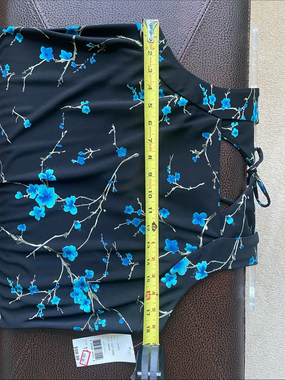 AGB Black Maxi Dress with Blue Floral Print - Picture 9 of 14